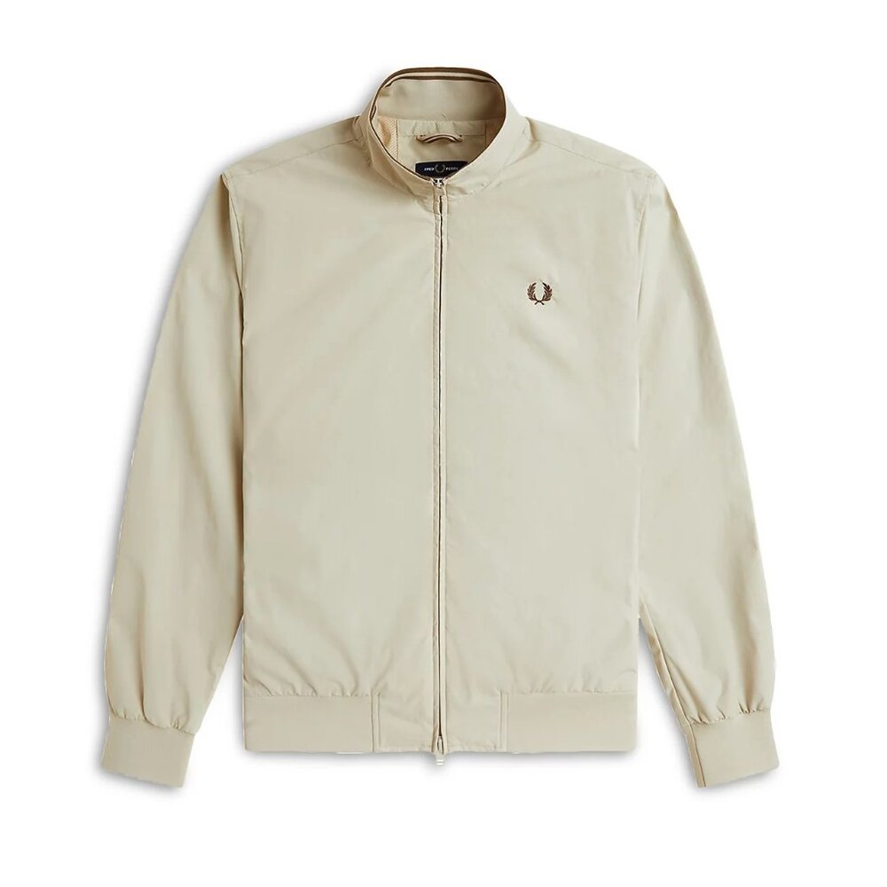 Fred Perry Men's Brentham Jacket Full Zip Softshell Windbreaker Pockets Oatmeal